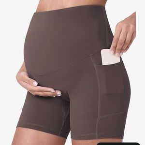 POSHDIVAH Women’s High-Waisted Maternity Yoga Shorts